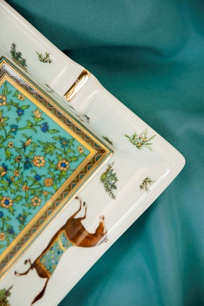 Bursa Porselen Dekor Orient Gold Gilded Large Size Porcelain Ash Tray