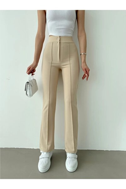 Casa Bohemia Studio Γυναικείο παντελόνι με ραφές με ραφές με ψηλόμεσο ισπανικ...