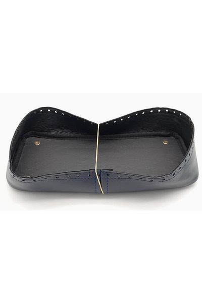 angel çanta aksesuar Μπλε Navy Faux Leather 28x13 cm Ψηλή βάση τσάντας με ελαφρύ χρυσό μέταλλο