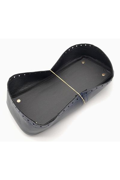 angel çanta aksesuar Μπλε Navy Faux Leather 28x13 cm Ψηλή βάση τσάντας με ελαφρύ χρυσό μέταλλο