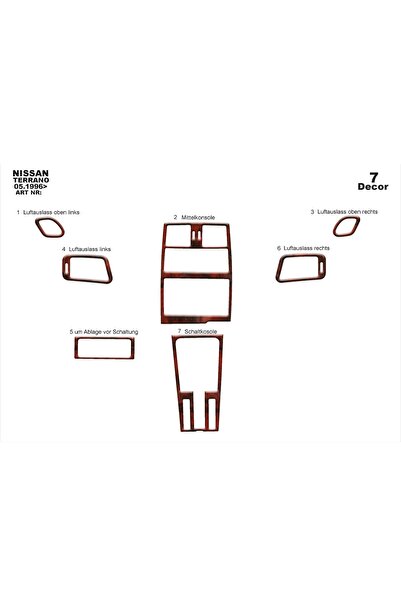 meriç cockpit design ميريتش ®   نيسان تيرانو تنجيد صندوق اليد الأمامي ماهوجني...