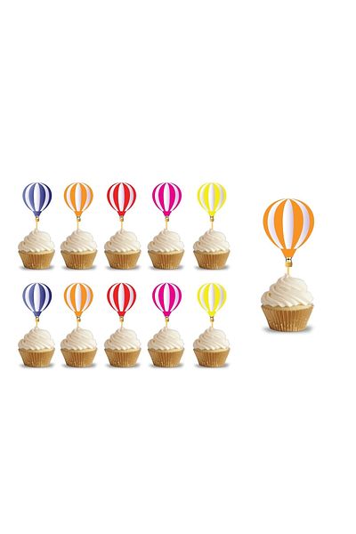 Big Party Hot Air Balloon Toothpick 10 Pieces