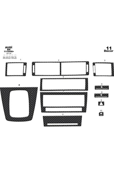 meriç cockpit design ميريتش ®   أودي A4 توربيدو أمامي مطلي أسود لامع 11 قطعة ...