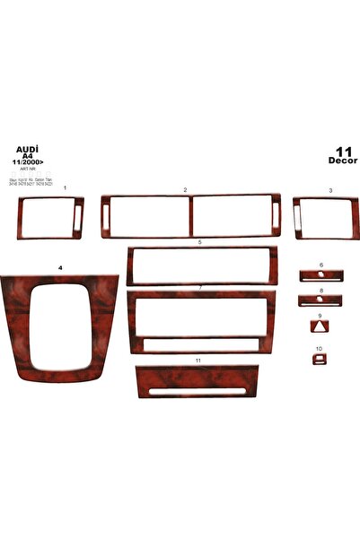 meriç cockpit design ميريتش ®   أودي A4 توربيدو أمامي مطلي بالماهوجني 11 قطعة...