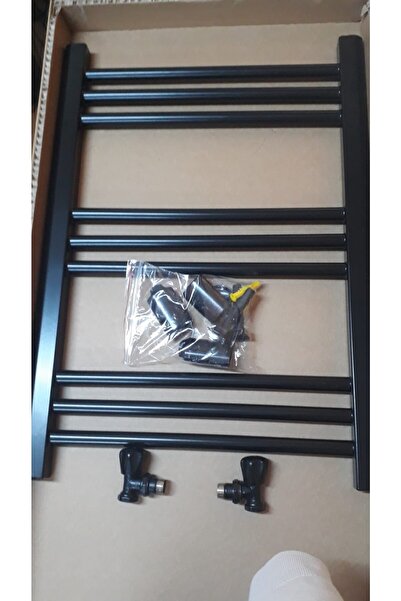 ŞİMAŞ HAVLUPAN 400x800 Siyah 10 Borulu Havlupan + 2 Adet Radyatör Vanası Siyası