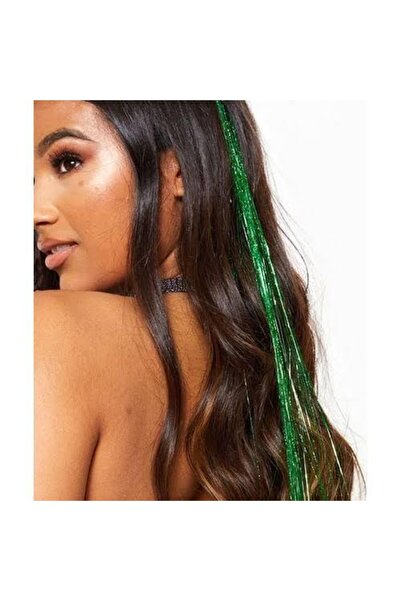 AKOLİFE Păr de culoare verde pentru extensii de păr Sparkle Side Hairpiece Ha...
