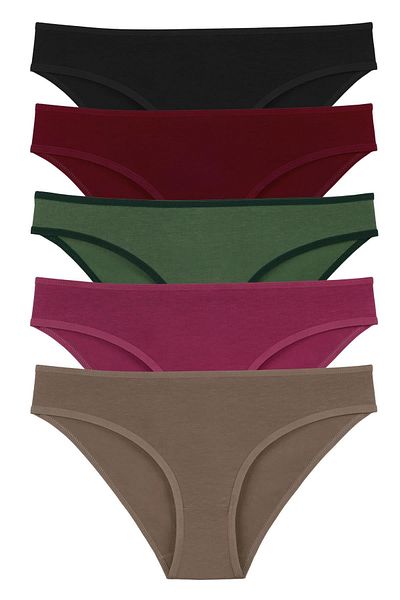 Sensu Chiloți slip din bumbac, culori uni, 5 piese - Set Kts3039