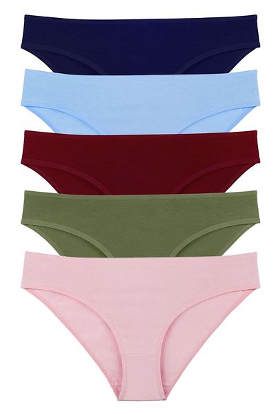 Sensu Chiloți slip din bumbac, culori uni, 5 piese - Set Kts3039