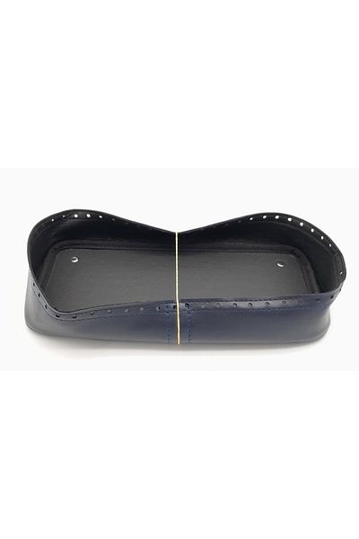 angel çanta aksesuar Μπλε Navy Faux Leather 28x13 cm Ψηλή Βάση Τσάντας με Ασημί Μέταλλο