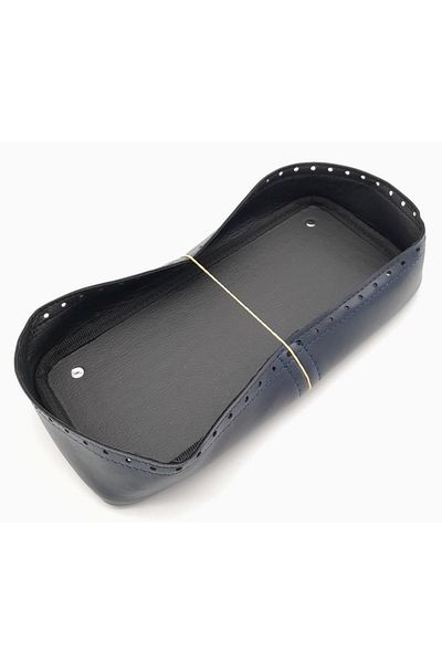 angel çanta aksesuar Μπλε Navy Faux Leather 28x13 cm Ψηλή Βάση Τσάντας με Ασημί Μέταλλο
