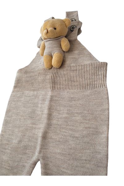 gogo bici Adjustable Knitted Jumpsuit with Teddy Bear Leggings Salopette Flexible Baby Kids