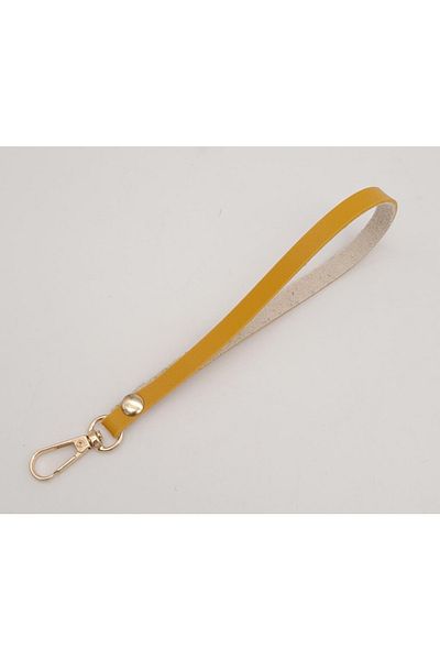 angel çanta aksesuar Thin Single Layer Faux Leather Mustard Elcik Light Gold Metal