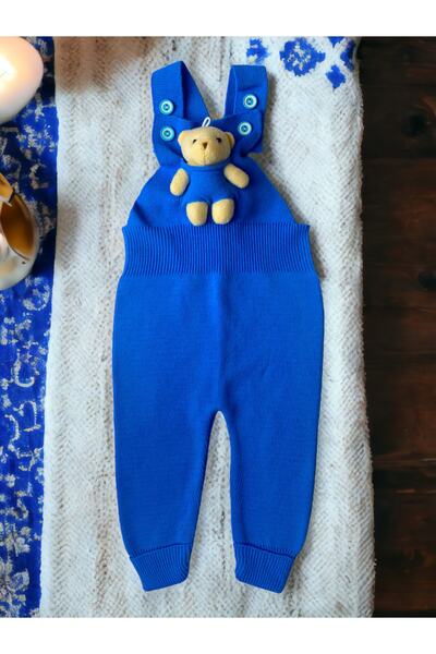 gogo bici Adjustable Knitted Jumpsuit with Teddy Bear Leggings Salopette Flexible Baby Kids