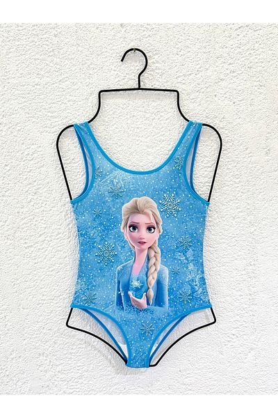 Rs Ramuni Costum de baie pentru fete Frozen Elsa Costum de baie pentru piscină cu imprimare digitală Costum de baie pentru copii