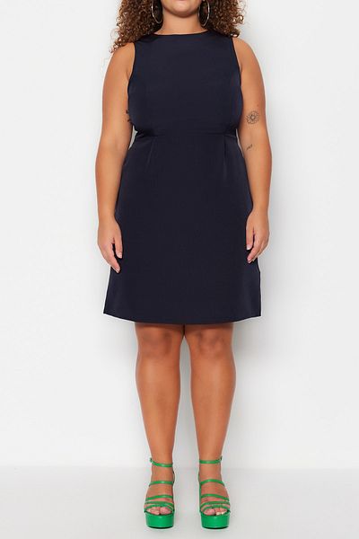 Trendyol Curve Navy Blue A-line Woven Dress TBBSS23AH00150