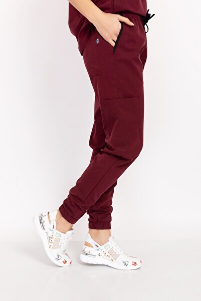 Nur Medikal Giyim Pantaloni de lucru pentru femei Dark Burgundy Lycra Atlanti...