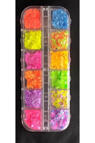hanyi nails Tırnak Pul Seti Yıldız Neon Tırnak Süsleme