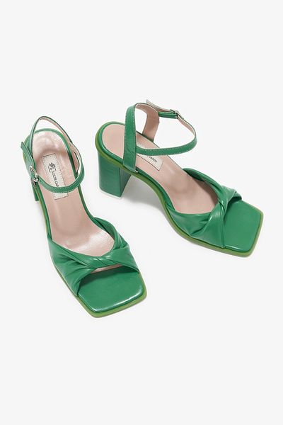 Louis Cardy Pantofi cu toc pentru femei Lilah Green din piele naturală
