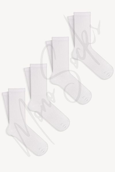 Mono Socks Αθλητικές κάλτσες Super Basic 4 συσκευασιών βαμβακερές λευκές