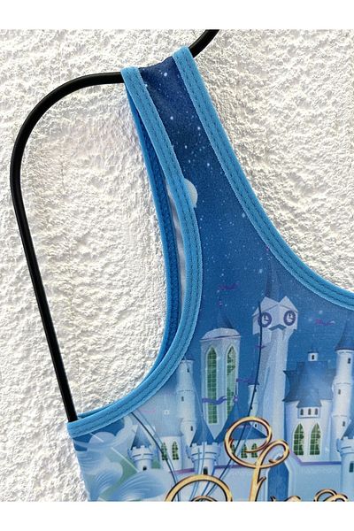Rs Ramuni Costum de baie pentru fete, albă ca zăpadă, cu modele, cu imprimeu digital, pentru piscină
