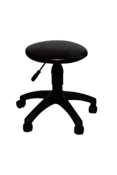 intarz Amortisörlü Tabure Siyah Renk Yükselir Tekerlekli