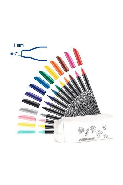 Edding 1200 Pastel Textile Pens 10 Vibrant 4 Pastel Colors Paintable with Pen Holder