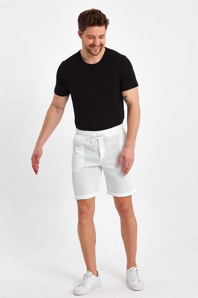 Mad&Calf Ανδρικά σορτς βερμούδας με κανονική εφαρμογή Waffle