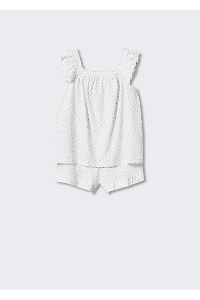 MANGO Kids Gemusterter Shorts-Pyjama