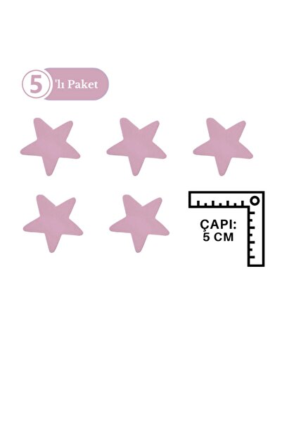 TURUNÇ AKSESUAR 5 Adet Pembe Minik Yıldız Kulp- Bebek Çocuk Genç Odası Kulpla...