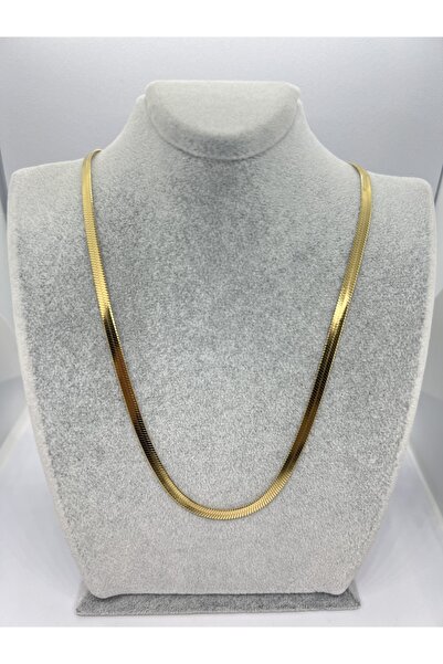 Soah Accessories قلادة من الفولاذ بسلسلة إيطالية ذهبية رفيعة