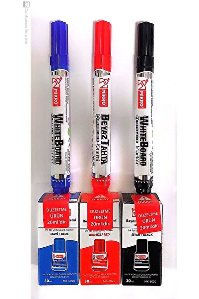 Mikro Doldurulabilir Tahta Kalemi Ve Mürekkep Seti 3 kalem 3 mürekkep