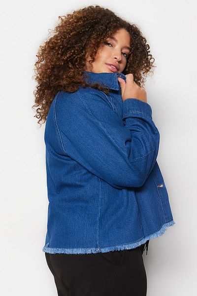 Trendyol Curve Große Größen in Jacke - Blau - Oversized