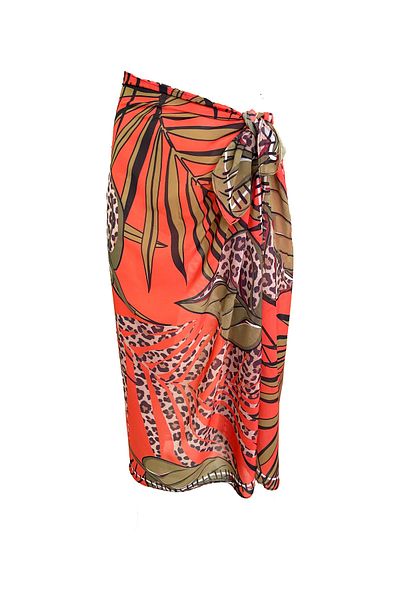 Bolder Emily Orange Leo Silk Chiffon Pareo