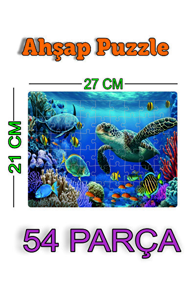 Kiri Ahşap Puzzle 54 Parçalı Kaplumbağa