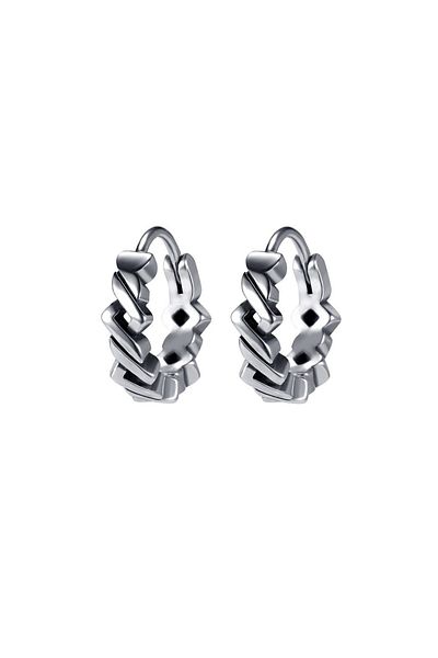 Viking Zigzag Modern Special Design 316l Steel Ring Snap Men's Earrings