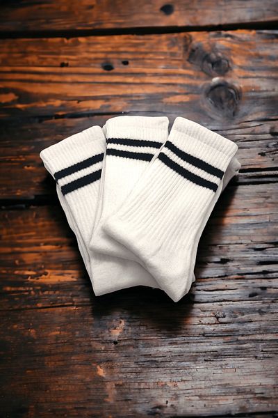 AYMETA TİCARET Unisex 3-Piece White Ribbed Tennis Socks