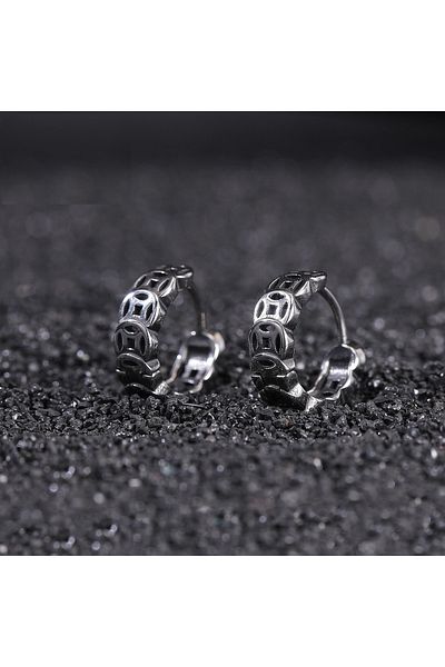 Viking Modern Special Design Men's Snap-on 316l Steel Earrings