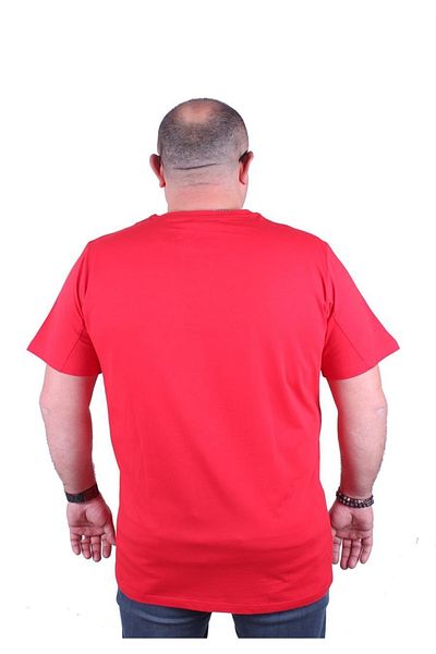 MocGrande Tricou cu imprimeu pentru bărbați de mărime mare Negru 23127 Roșu Claret