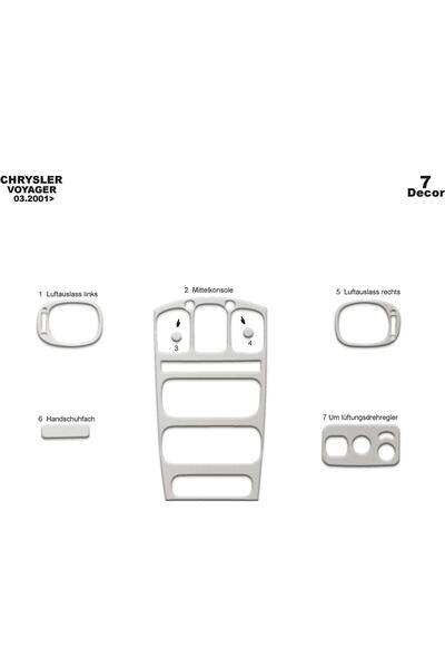 meriç cockpit design ميريتش ®   كرايسلر فوييجر تراك أمامي مطلي ألومنيوم 7 قطع...
