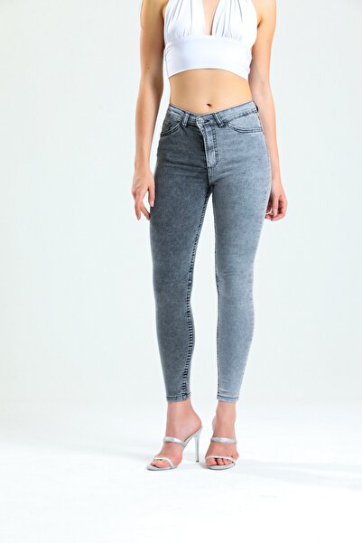 SHEVEGA Μαύρο γκρι Lycra Γυναικείο Skinny Jean Jeans