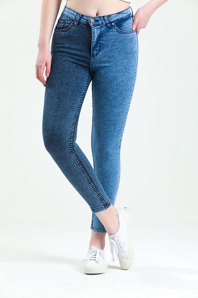 SHEVEGA Blugi skinny de damă din lycra albastru bleumarin