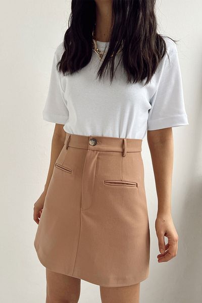 Seda Yalçın Atelier Camel Pocket Detailed Short Skirt