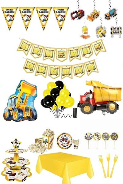 Mini Parti Mini Party Store Inşaat Temalı Hazır Doğum Günü Seti