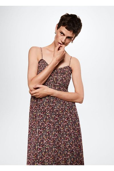 MANGO Woman Rochie Floral Lurex