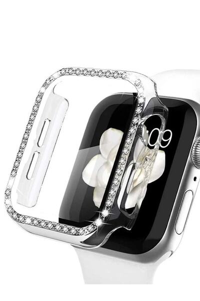 Ekolaks Apple Watch 2 3 4 5 6 Se Nike 40mm Taşlı Bayan Sert Çerçeve Koruma Ta...