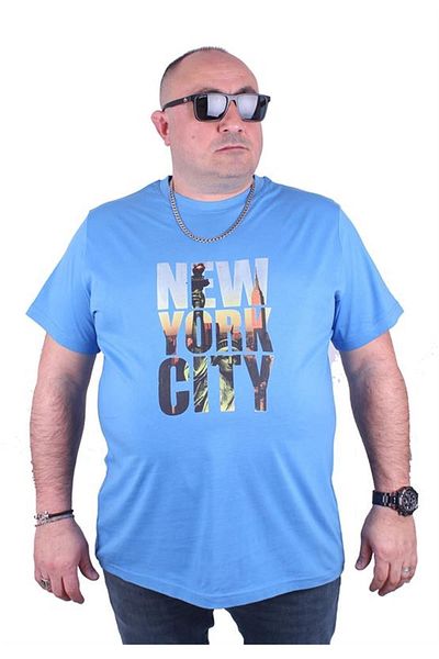 Starbattal Μπλουζάκι με λαιμόκοψη σε μεγάλο μέγεθος New York City 23125 Μπλε