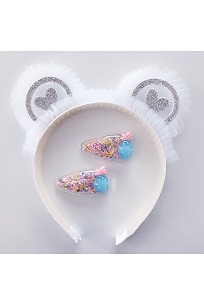 MAGRİB Pullu Ve Tüllü Kulaklı Taç Ve Işıltılı Yıldız Pullu 2li Çıtçıt Toka