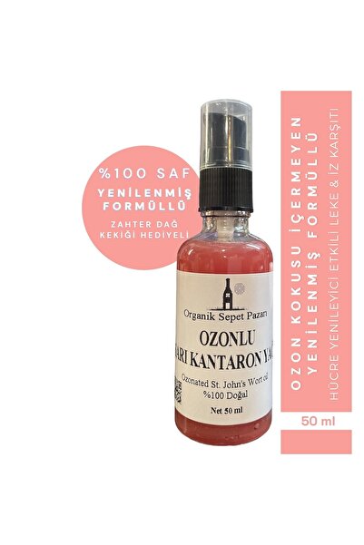 Organik Sepet Pazarı Ozonlu Sarı Kantaron Yağı 50 Ml Damlalıklı Cam Şişe