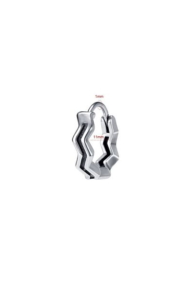 Viking Zigzag Striped Sport Style Modern Design Interlocking Biker Men's 316l Steel Earrings