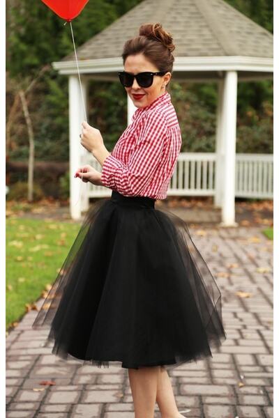 INDRESS Women's Short Black Tulle Skirt